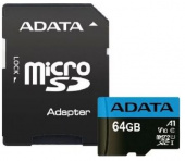   A-DATA 64GB MicroSDHC Class10 UHS-I A1 +  (AUSDX64GUICL10A1-RA1)